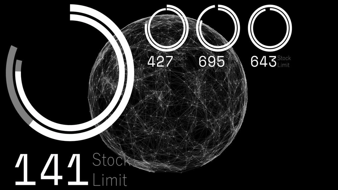Animation of network connections forming sphere with data processing in school setting