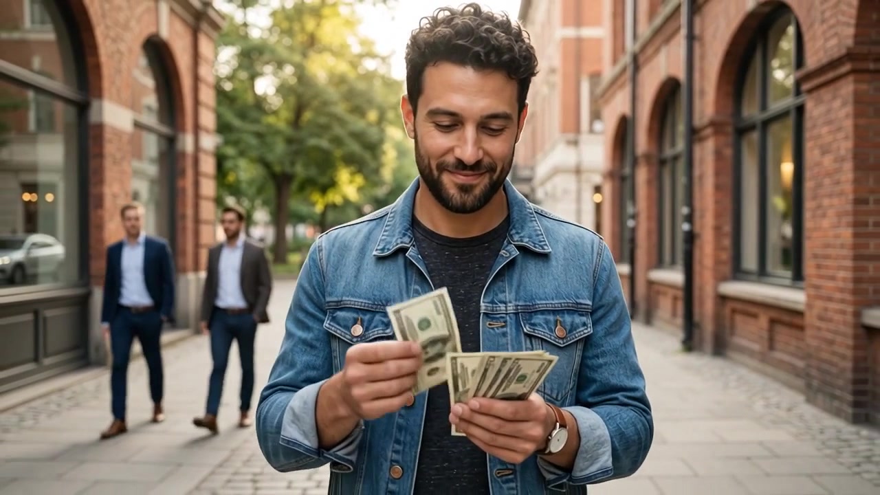 Persona Usando Smartphone en un Entorno Exterior con Metraje Comercial Profesional para Uso Empresarial
