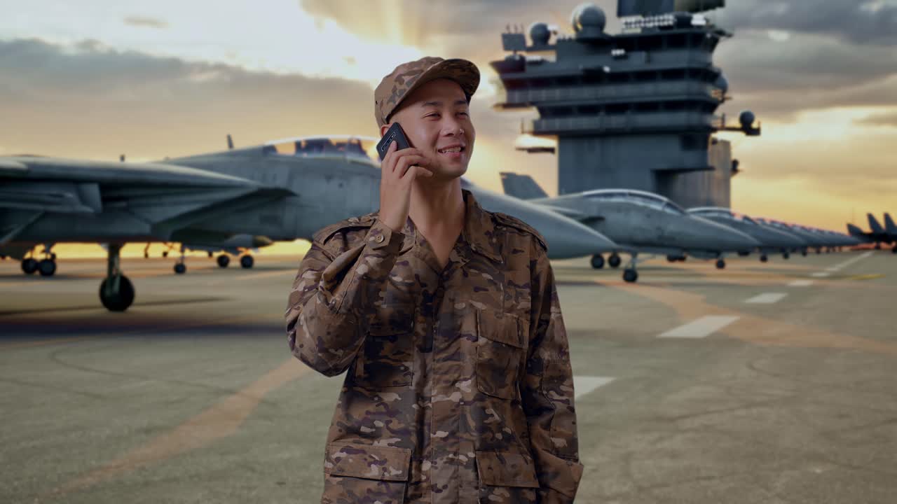 Military Personnel on Aircraft Carrier