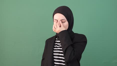 hijab girl tired