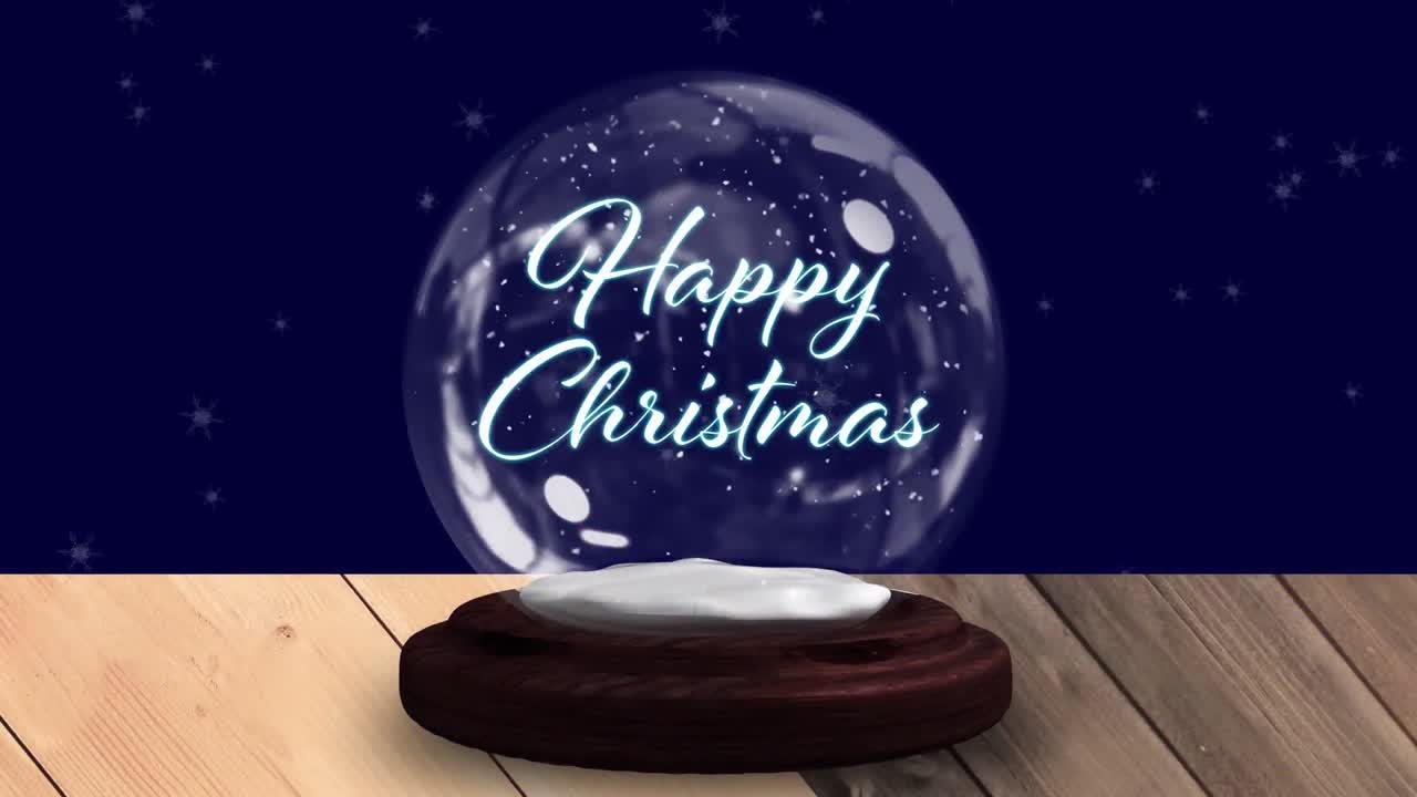 나무판 에 있는 눈 구름 에 있는 크리스마스 인사 의 애니메이션, 떨어지는 별 과 눈 이 떨어지는 것