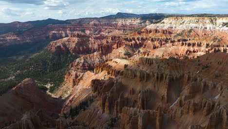 aerial overview of special geology of the bryce canyon national park, sunny usa