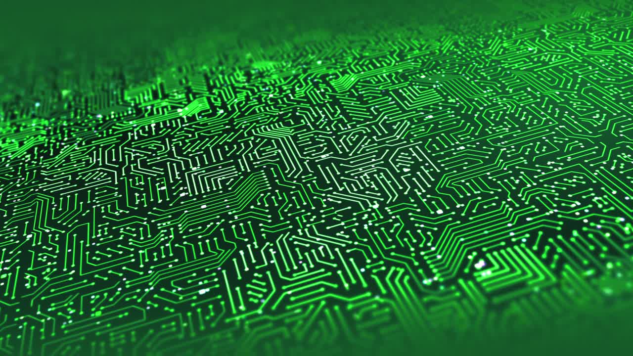 procesador de ia futurista de alta tecnología. procesamiento de datos en tiempo real. bucle perfecto