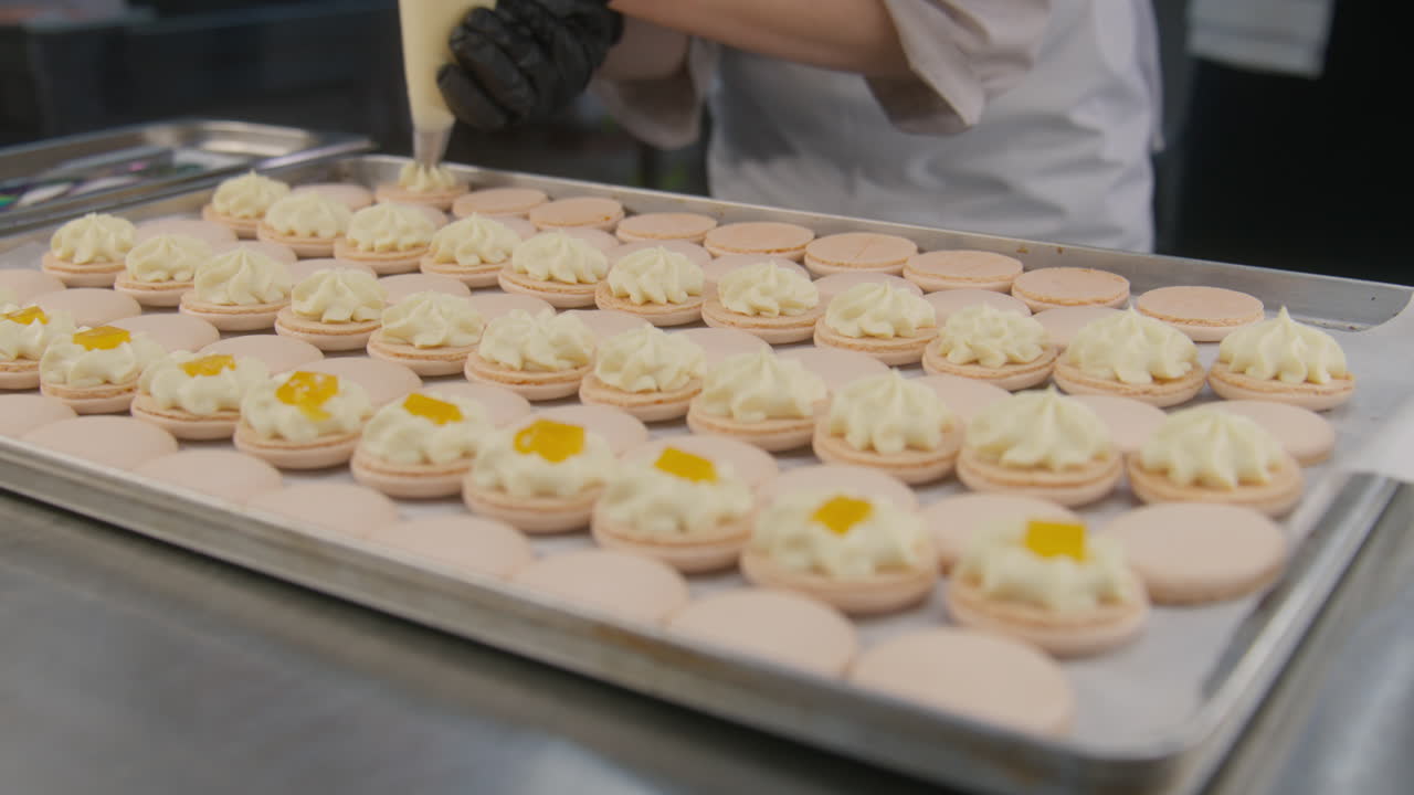 Chef making macarons