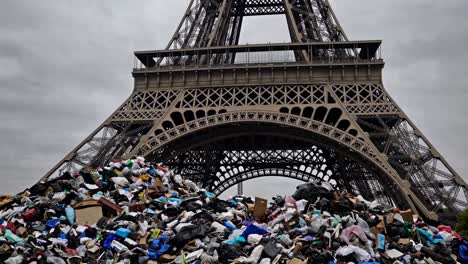 eiffel tower and pile of trash