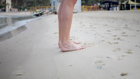 Balance-and-strength-leg-workout-on-sandy-beach