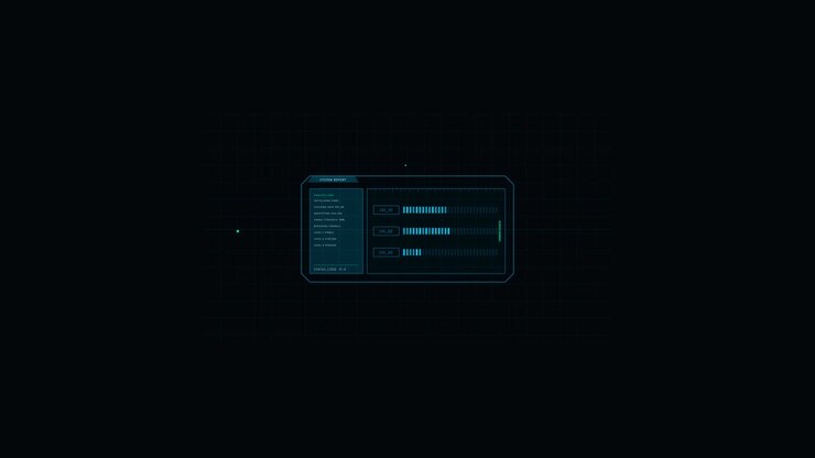 Futuristic Digital Interface Displaying System Loading Progress Bars