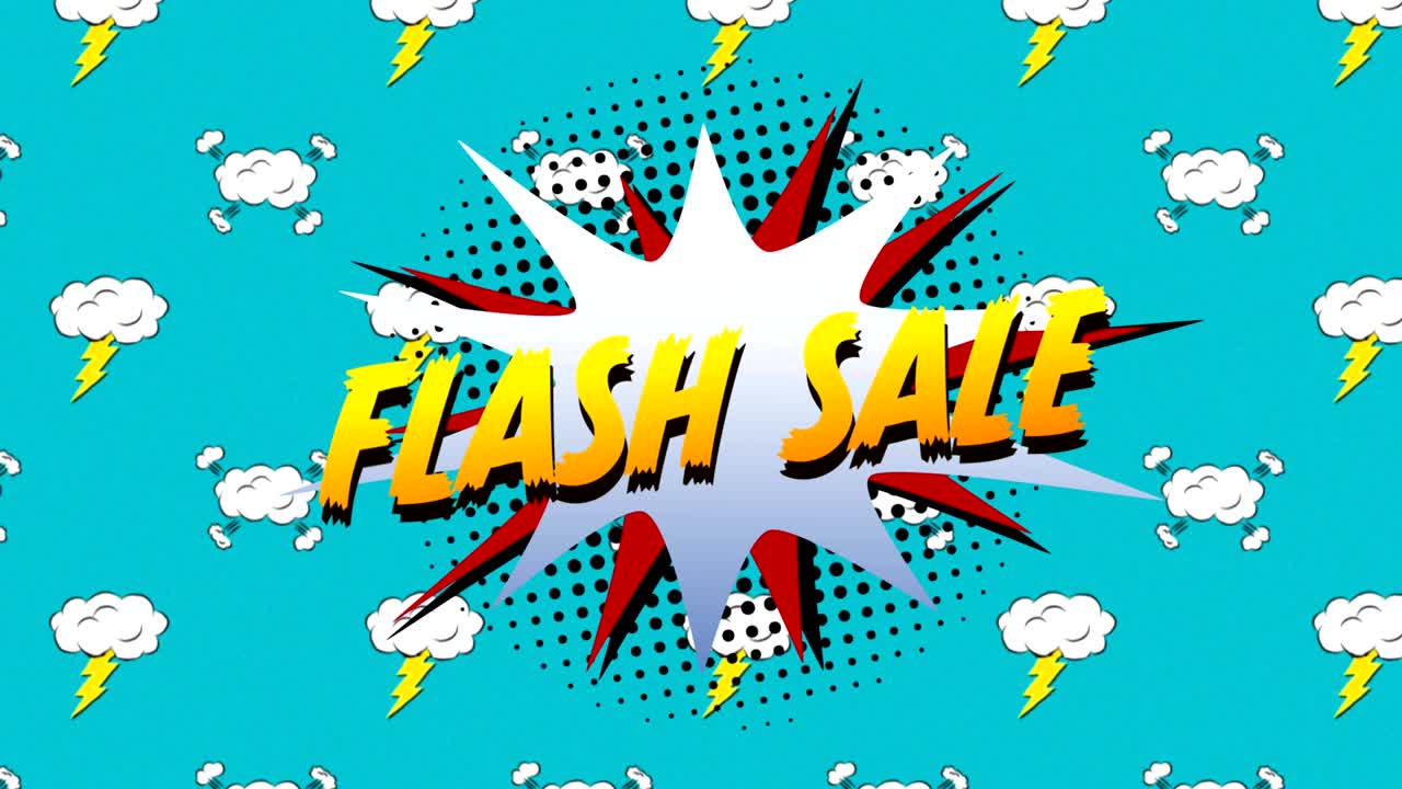 texto de venta instantánea en burbuja de habla contra fondo azul