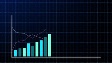 dados financeiros e diagramas que mostram uma tendência crescente.