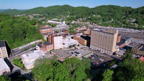 aerial-orbit-bluefield-west-virginia-skyline