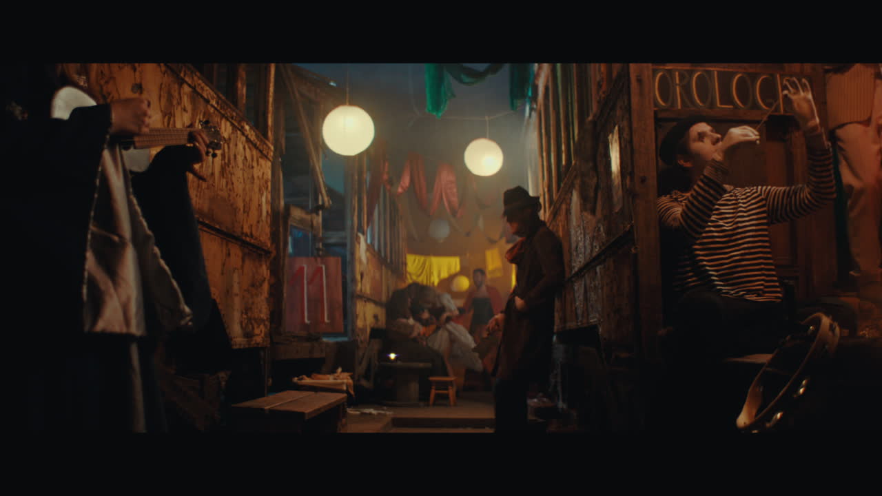 Performers in the gypsy circus camp