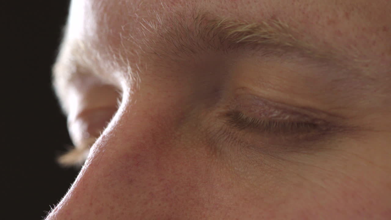 primer plano de los ojos masculinos parpadeando