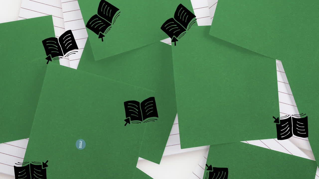 학교로 돌아가는 텍스트와 학교 아이템 아이콘의 애니메이션이  ⁇  바탕에 움직입니다.