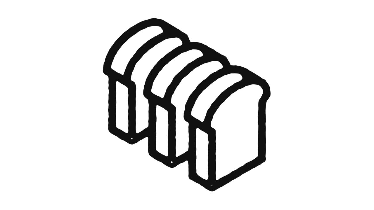 анимационный кадр с иконой хлеба и альфа-канал