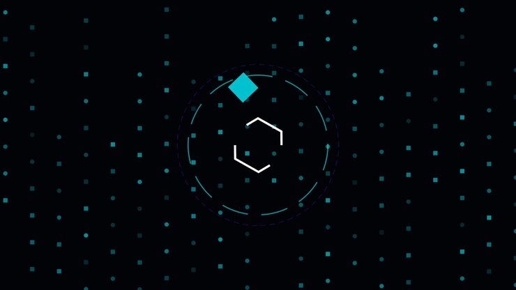Abstract Digital Animation of a Rotating Square and Geometric Shapes