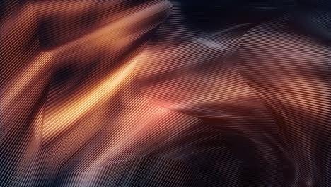 colorful blue and orange moving metal shapes abstract background