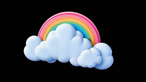 colorful clouds with vibrant rainbow animation isolated asset, transparent 4k video, alpha channel