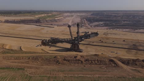 garzweiler surface mine with heavy coal digger machinery in north-rhine westphalia, germany