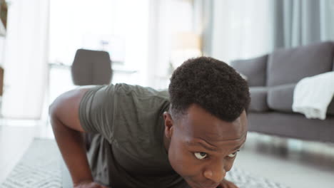 Fitness,-exercise-and-black-man-doing-push-up