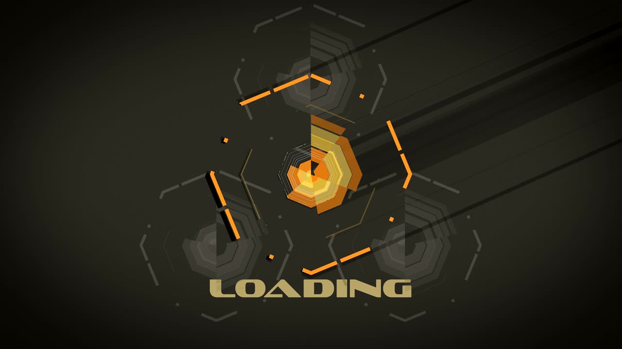 색상 터 회전 추상적인 기하학적 배너, 레트로 스타일, 루프, 텍스트 로딩 버전, 내 다른 로딩 애니메이션을 확인하십시오.