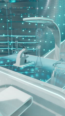 futuristic laboratory: modern science research facility