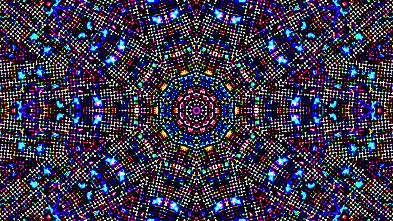 shining bright lines set wave motion, colorful, on black background