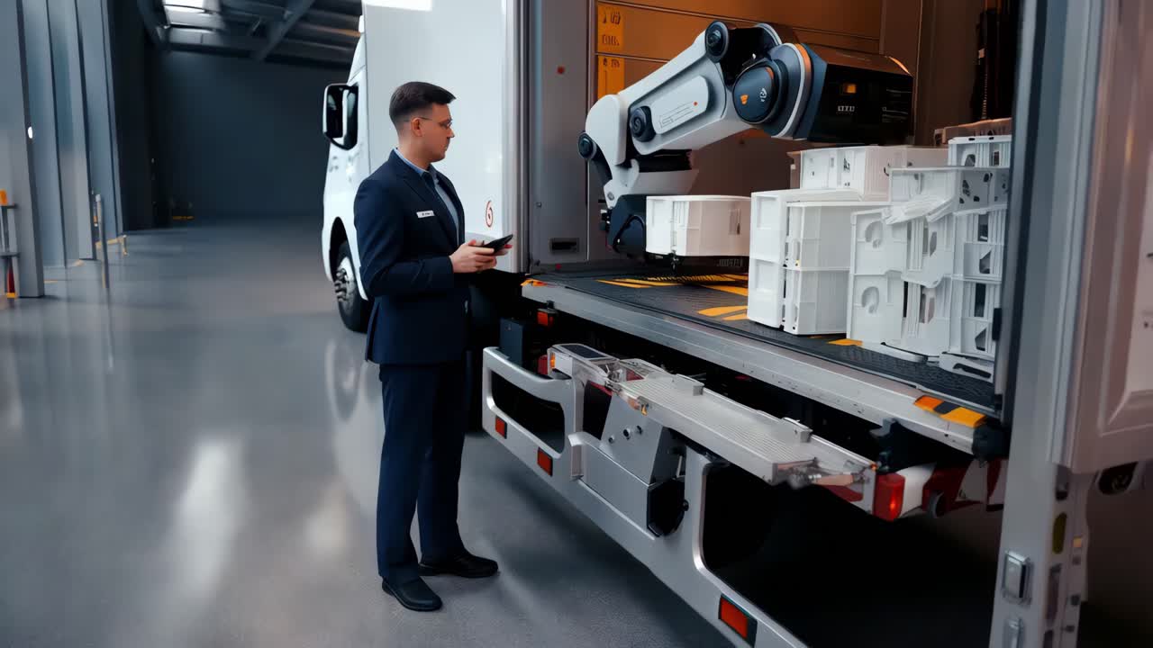 автоматизированный процесс погрузки и разгрузки грузовиков