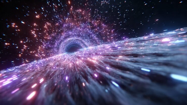 Journey Through a Celestial Vortex: Exploring the Stunning Visuals of a Space Tunnel that Connects Galaxies and Dimensions in a Cosmic Adventure