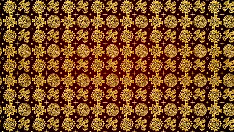 gold symbols of native americans in a motion tile.