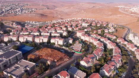 aerial view of a residential settlement in an arid landscape
