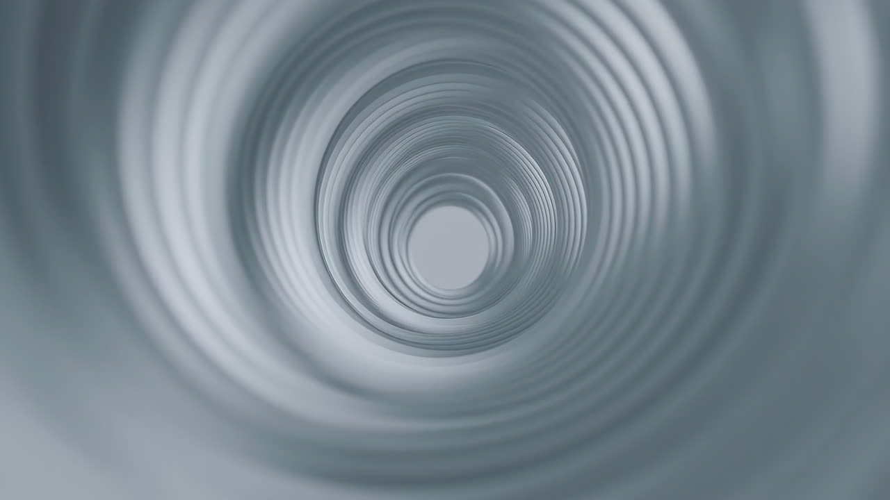 Loop Contínuo de Túnel Circular Metálico Abstrato.