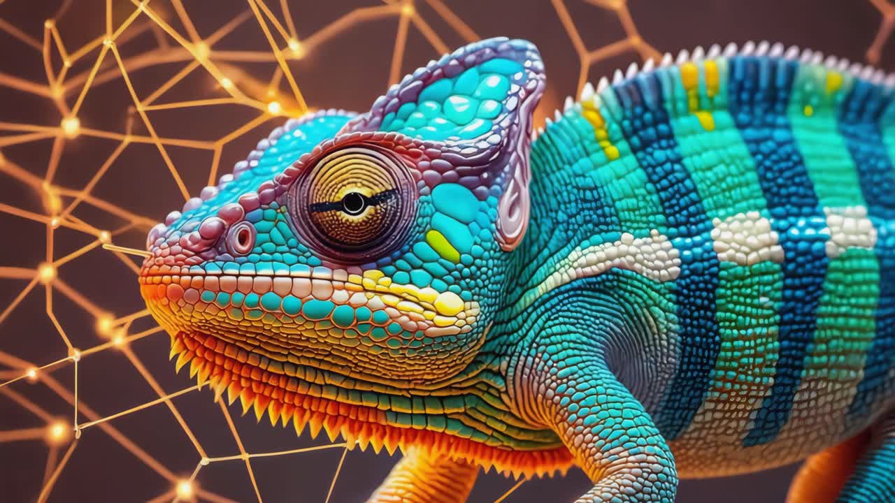 Colorful Chameleon Close-Up