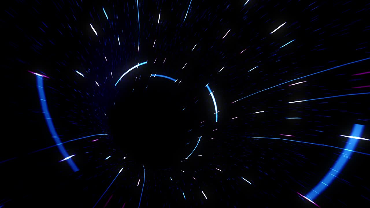 viajar a través de agujeros de gusano en el espacio. concepto digital de viaje en el tiempo.