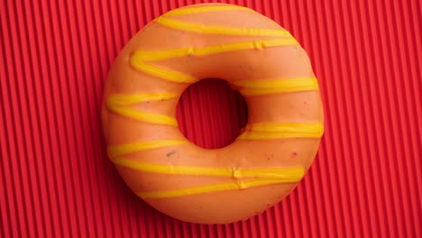 el donut está vidriado de cerca, con un bucle sin costuras.
