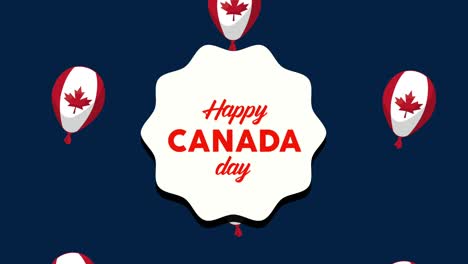 feliz día de canadá letras con globos de helio