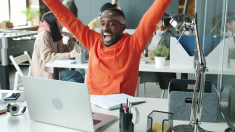 happy and productive office team