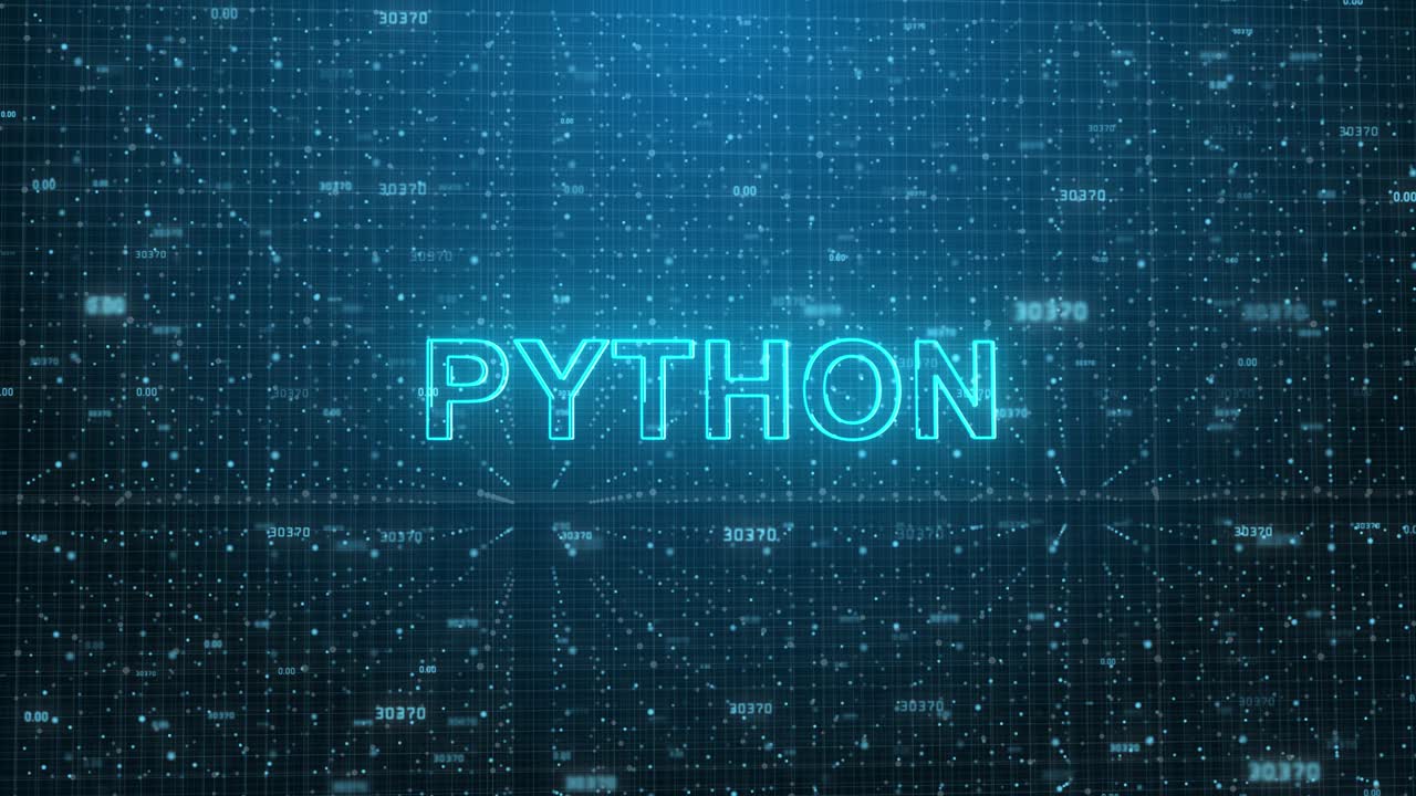 Neon Python-tekst på abstrakt digital databaggrund