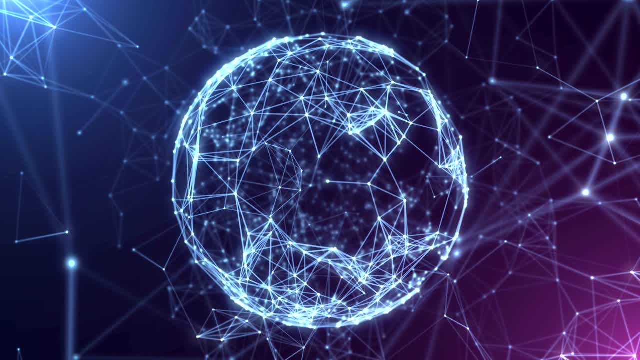 Loop di sfondo tecnologico-scientifico con rete astratta Plexus per titoli
