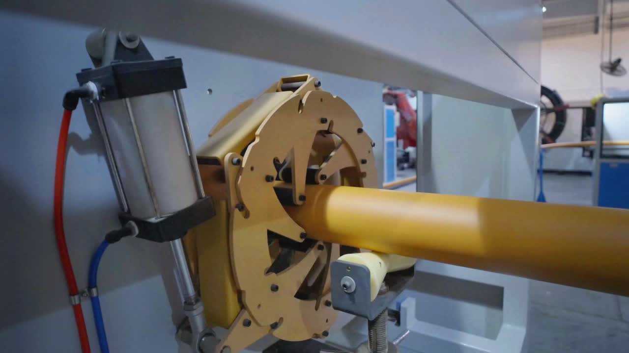 Close-up of Industrial Pipe Manufacturing Machine
