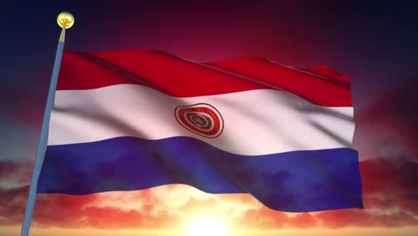 4k bandera muy detallada de paraguay en bucle