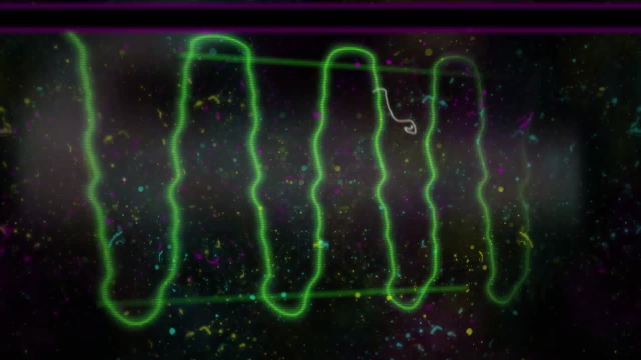 선과 오류와 함께 화면에 디지털 인터페이스의 애니메이션