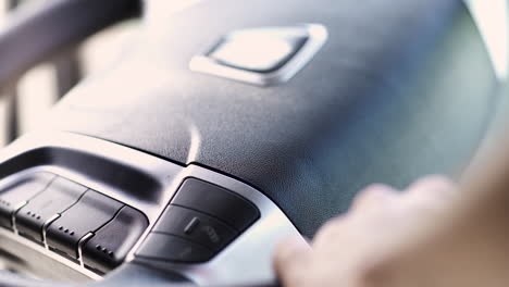 truck steering wheel and dashboard controls