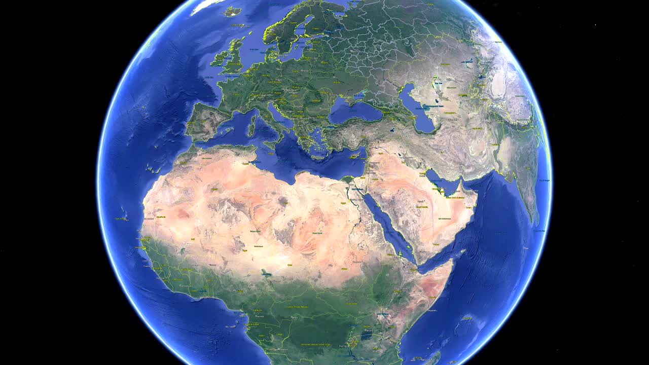 Malta with flag. 3d earth in space - zoom in Malta outer