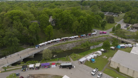 booths lined along the street near sager creek