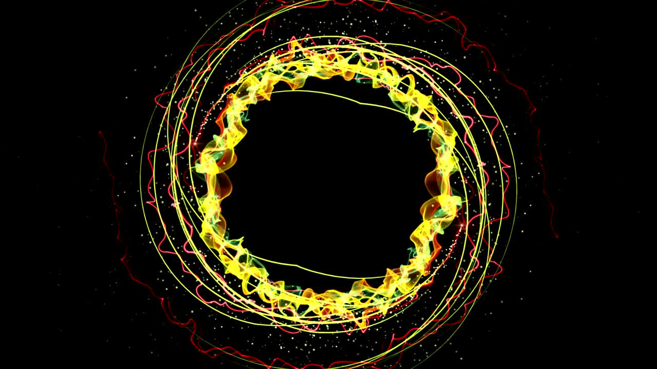 las partículas mágicas anillo fondo abstracto, animación, renderización, bucle