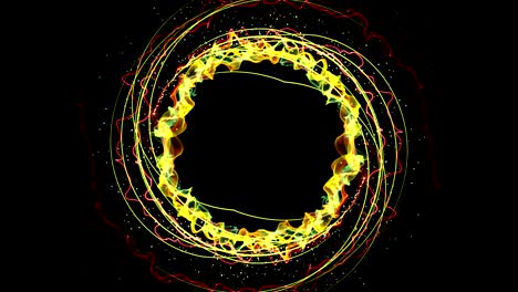 magical particles ring abstract background, animation, rendering, loop