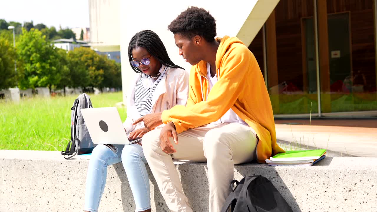 Students Studying on Campus