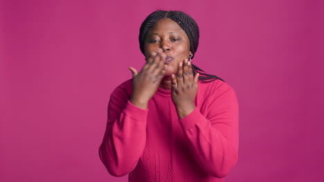 Lady-Blowing-A-Kiss-Towards-Camera