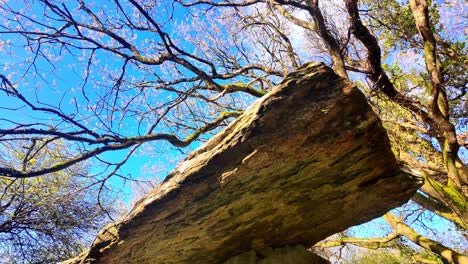 Enorme-Piedra-Angular-De-Dolmen-En-Waterford,-Irlanda,-En-Gaulstown-Dolmen-En-Una-Tarde-De-Primavera