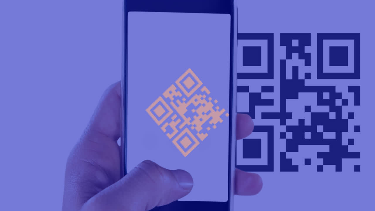 Animation of qr code and qr code scanning on smartphone